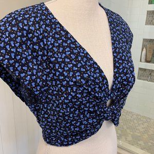Free People Crop Top, Heart Pattern, Size L